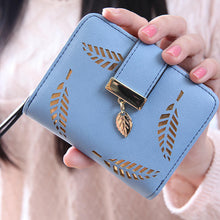 Quality Guarantee Women Fashion Leaf Bifold Wallet Leather Clutch Card Holder Purse Lady Short Handbag carteras EF8
