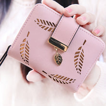 Quality Guarantee Women Fashion Leaf Bifold Wallet Leather Clutch Card Holder Purse Lady Short Handbag carteras EF8