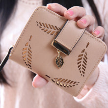 Quality Guarantee Women Fashion Leaf Bifold Wallet Leather Clutch Card Holder Purse Lady Short Handbag carteras EF8