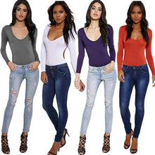 Rompers Womens Jumpsuit Long Sleeve Sexy Halter Bodysuit Bodycon Bandage Jumpsuit Bodysuit Slim Short Cotton Romper EF8