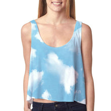 Casual Womens Emoji/Flaky Clouds/Toothy Smile Tank Top VBlouse Sleeveless Cartoon Crop T-Shirt EF8