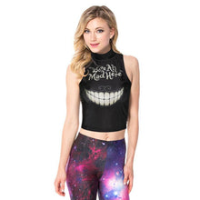 Casual Womens Emoji/Flaky Clouds/Toothy Smile Tank Top VBlouse Sleeveless Cartoon Crop T-Shirt EF8