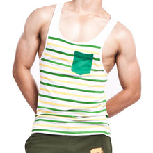 Fashion Men's Stripes Tank Top Muscle Sleeveless T-Shirt Cotton Men's Tanks Underwear M~XL Fast Shipping EF8