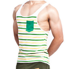 Fashion Men's Stripes Tank Top Muscle Sleeveless T-Shirt Cotton Men's Tanks Underwear M~XL Fast Shipping EF8