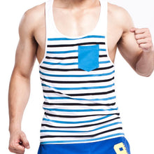 Fashion Men's Stripes Tank Top Muscle Sleeveless T-Shirt Cotton Men's Tanks Underwear M~XL Fast Shipping EF8
