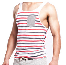 Fashion Men's Stripes Tank Top Muscle Sleeveless T-Shirt Cotton Men's Tanks Underwear M~XL Fast Shipping EF8