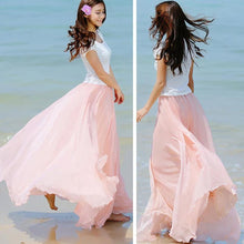 Style Skirts Womens High Waist Pleated Long Skirt Ladies Casual Beach Maxi Skirts saia faldas 11 Colors EF8