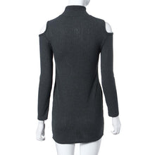 Sexy Club Dress Women Off Shoulder Long Sleeve Slim Knitwear Sweater Dress Knit Plus Size Dress EF8