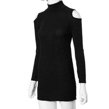 Sexy Club Dress Women Off Shoulder Long Sleeve Slim Knitwear Sweater Dress Knit Plus Size Dress EF8