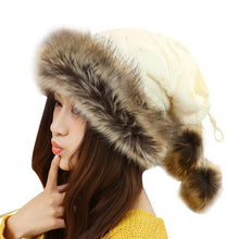 Women Fur Cap Warm Hats Girl Knitting Caps Ladies Beanie Wool Hat Fast Shipping EF8