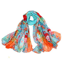 fashion style gardens floral scarf women warm scarf long shawl voile pashmina infinity scarves EF8