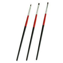 3pc nail art decorations Red Soft brush set tools professional painting pen for false nail tips UV nail gel polish EF8
