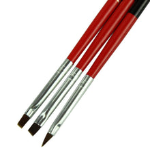 3pc nail art decorations Red Soft brush set tools professional painting pen for false nail tips UV nail gel polish EF8