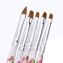 5pc UV Gel Acrylic Nail Art Brush Painting Drawing Brushes Pen Set Nail Design Manicure Tool Pusher Tool Colorful EF8