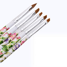 5pc UV Gel Acrylic Nail Art Brush Painting Drawing Brushes Pen Set Nail Design Manicure Tool Pusher Tool Colorful EF8