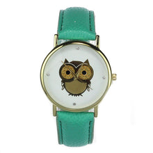 6 COLORS Women's Fashion Women Girl Gold Owl Pattern WristWatch Leather Quartz Watch Wrist Watches relojes mujer EF8