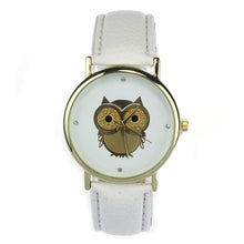 6 COLORS Women's Fashion Women Girl Gold Owl Pattern WristWatch Leather Quartz Watch Wrist Watches relojes mujer EF8