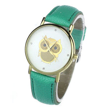 6 COLORS Women's Fashion Women Girl Gold Owl Pattern WristWatch Leather Quartz Watch Wrist Watches relojes mujer EF8