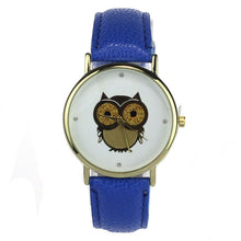 6 COLORS Women's Fashion Women Girl Gold Owl Pattern WristWatch Leather Quartz Watch Wrist Watches relojes mujer EF8