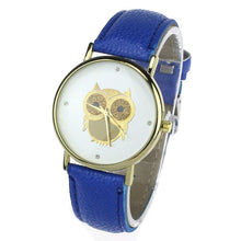 6 COLORS Women's Fashion Women Girl Gold Owl Pattern WristWatch Leather Quartz Watch Wrist Watches relojes mujer EF8