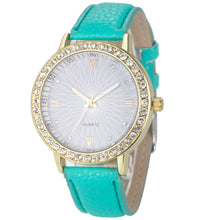 8 Colors Geneva Fashion Diamond Analog Leather Quartz Wrist Watch Women Montre femme EF8