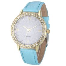 8 Colors Geneva Fashion Diamond Analog Leather Quartz Wrist Watch Women Montre femme EF8