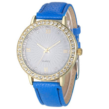 8 Colors Geneva Fashion Diamond Analog Leather Quartz Wrist Watch Women Montre femme EF8