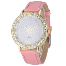 8 Colors Geneva Fashion Diamond Analog Leather Quartz Wrist Watch Women Montre femme EF8