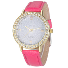 8 Colors Geneva Fashion Diamond Analog Leather Quartz Wrist Watch Women Montre femme EF8