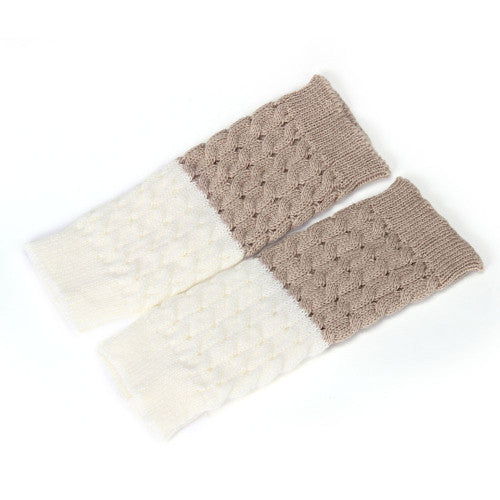 Patchwork Color Knitted Leg Warmers for Women Boot Socks Cover for Girl Women EF8