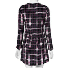 Fashion Elegant Red Plaid Long Sleeve Slim O-neck Fit Dress Contrast Lattice Dress Celebrity Women Dresses EF8