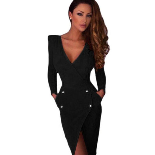 Sexy Dress Women Lady Deep V-neck Backless Dress EF8