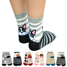 3D Animals Cartoon Socks Women Puppy Footprints Floor Cotton sock Women's Casual Charactor Socks EF8