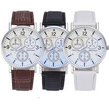 Blu-Ray Business Quartz Watches Men Luxury Crocodile Faux Leather Analog Manly Charm Wristwatches EF8