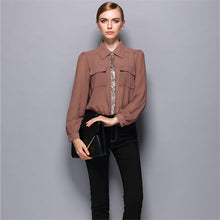 Blusas Femininas Sexy Women Sheer Shirts Dress Long Sleeve Pocket Casual Blouse Tops Plus Size S-XL For Women EF8