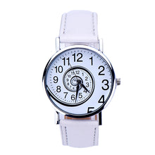 Casual Swirl Pattern Leather Woman Quartz Wrist Watch 5 Colors Relogio Feminino EF8