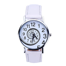 Casual Swirl Pattern Leather Woman Quartz Wrist Watch 5 Colors Relogio Feminino EF8