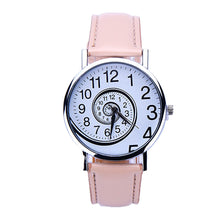 Casual Swirl Pattern Leather Woman Quartz Wrist Watch 5 Colors Relogio Feminino EF8