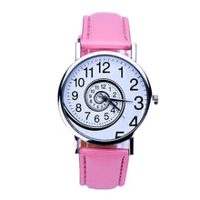 Casual Swirl Pattern Leather Woman Quartz Wrist Watch 5 Colors Relogio Feminino EF8