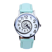 Casual Swirl Pattern Leather Woman Quartz Wrist Watch 5 Colors Relogio Feminino EF8