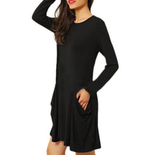 Casual Women Evening Party Long Sleeve Pocket Dress Women Sexy Dress EF8
