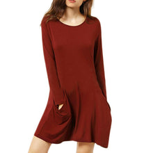 Casual Women Evening Party Long Sleeve Pocket Dress Women Sexy Dress EF8