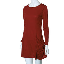 Casual Women Evening Party Long Sleeve Pocket Dress Women Sexy Dress EF8