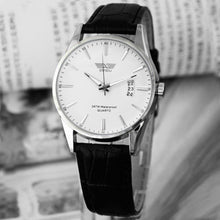 Classic Fashion Luxury Black Leather Strap Calendar Quartz Mens Date Wrist Watch Fast Shipping EF8