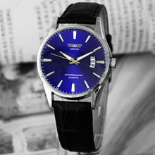 Classic Fashion Luxury Black Leather Strap Calendar Quartz Mens Date Wrist Watch Fast Shipping EF8