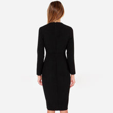 Clothes Sexy Women Long Sleeve Deep V Neck Slim Dress Party Clubwear EF8