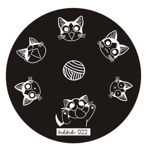 Cut Cat Design 55cm Nail Art Image Stamp Stamping Plates Manicure Template Hehe Series 022 EF8