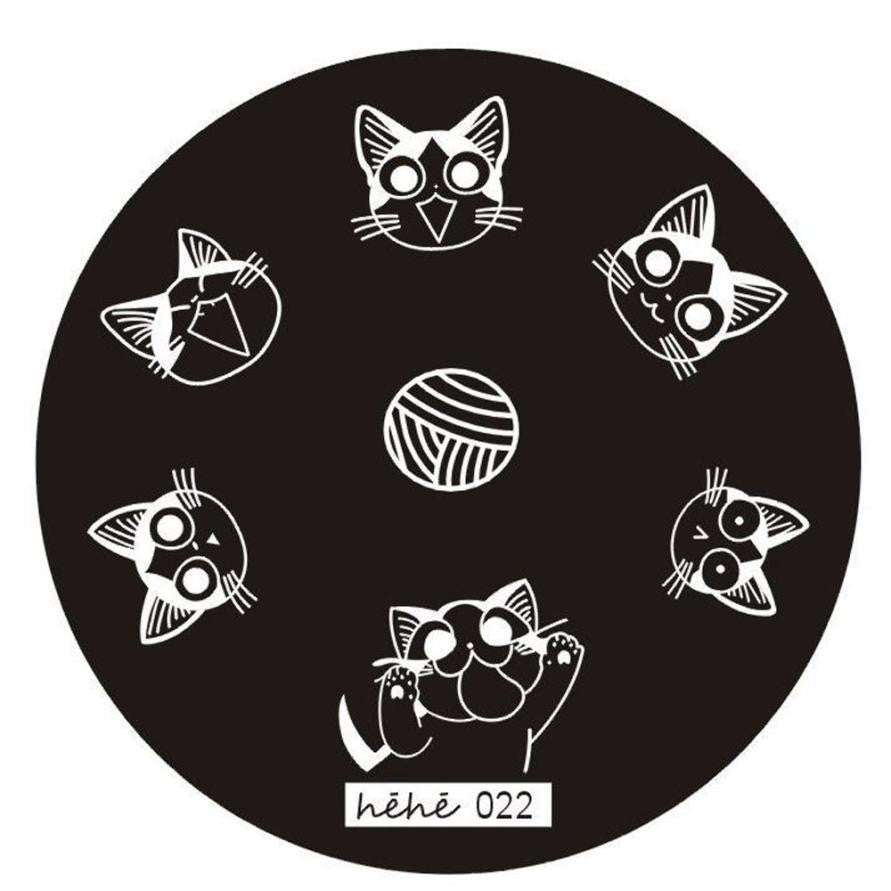 Cut Cat Design 55cm Nail Art Image Stamp Stamping Plates Manicure Template Hehe Series 022 EF8