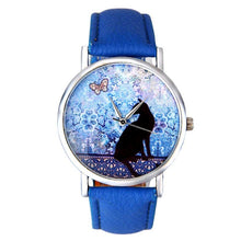 Cute Cat Pattern Watch Women Girl Dress Leather Band Analog Quartz WristWatch Vogue relogio feminino EF8