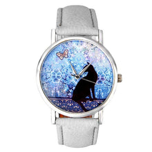 Cute Cat Pattern Watch Women Girl Dress Leather Band Analog Quartz WristWatch Vogue relogio feminino EF8
